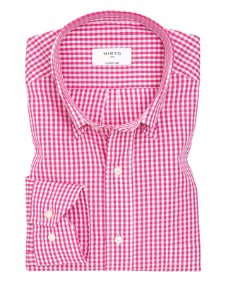 Camisa casual de algodón cuadros Vichy fucsia by M