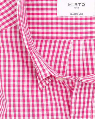 Camisa casual de algodón cuadros Vichy fucsia by M