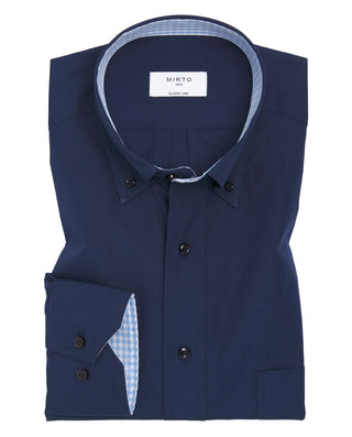 Camisa casual de algodón azul marino by MIRTO
