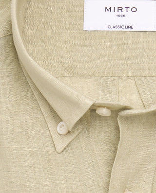 Camisa casual de Lino caqui by MIRTO