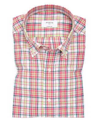 Camisa casual de algodón cuadros rojo y blanc by M