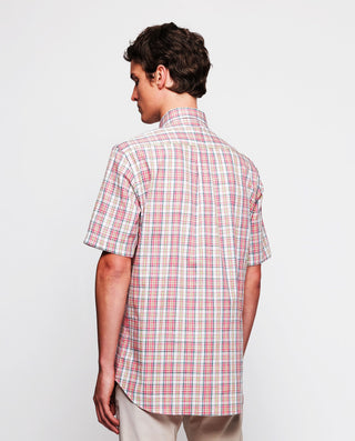 Camisa casual de algodón cuadros rojo y blanc by M