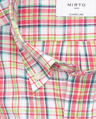 Camisa casual de algodón cuadros rojo y blanc by M