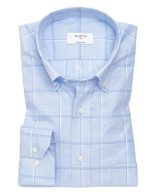 Camisa casual de algodón cuadros azul by MIRTO