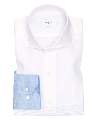 Camisa casual de lino degradé azul by MIRTO