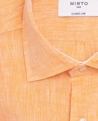 Camisa casual de lino naranja by MIRTO