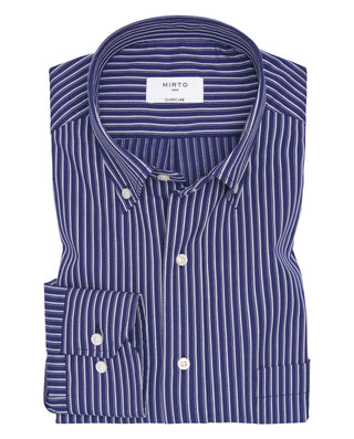 Camisa casual de rayas azul marino y blanco by MIR