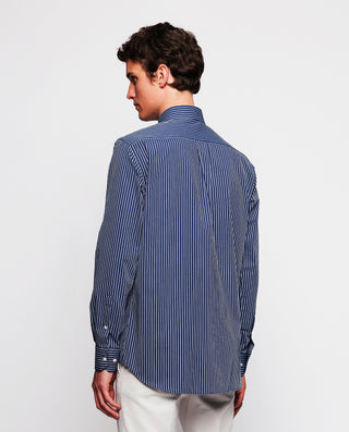 Camisa casual de rayas azul marino y blanco by MIR