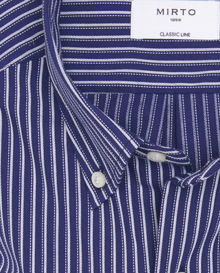 Camisa casual de rayas azul marino y blanco by MIR