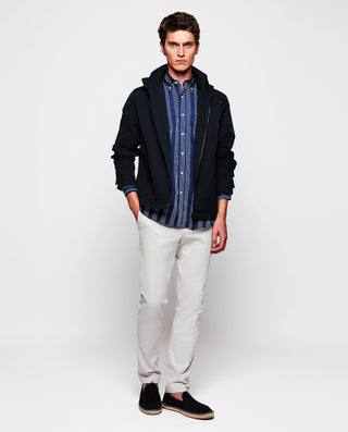 Camisa casual de algodón rayas azul marino by MIRT