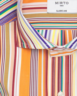 Camisa casual de algodón rayas naranja by MIRTO