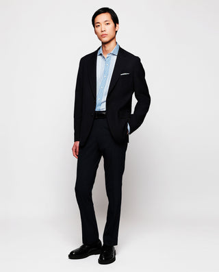 Camisa casual de algodón rayas azul y blanco by MI