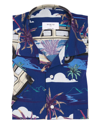 Camisa Hawaiana estampada azul by MIRTO