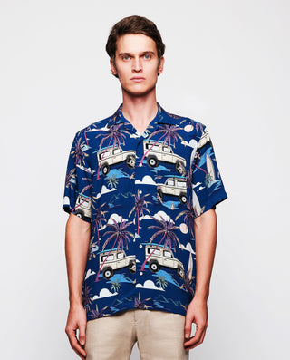Camisa Hawaiana estampada azul by MIRTO