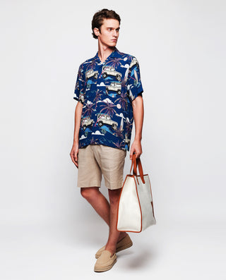 Camisa Hawaiana estampada azul by MIRTO