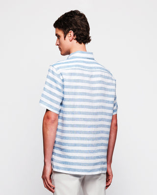 Camisa polera rayas azul y blanco by MIRTO
