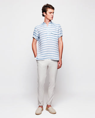 Camisa polera rayas azul y blanco by MIRTO