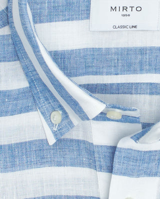 Camisa polera rayas azul y blanco by MIRTO