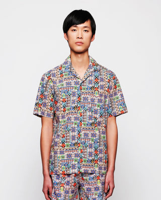 Camisa Hawaiana estampado étnico multicolor by MIR