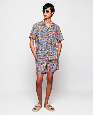 Camisa Hawaiana estampado étnico multicolor by MIR