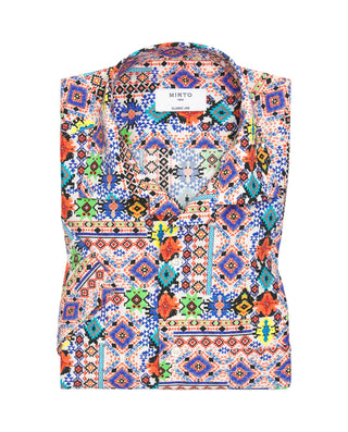 Camisa Hawaiana estampado étnico multicolor by MIR