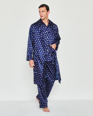 Bata cruzada estampada marino by MIRTO