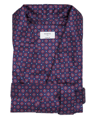 Bata cruzada estampada marino by MIRTO