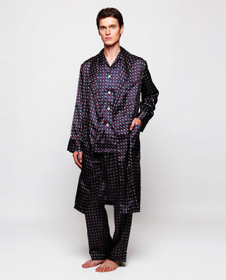 Pijama largo estampado azul marino by MIRTO
