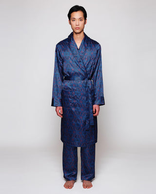 Bata cruzada estampada azul by MIRTO