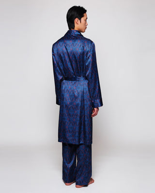 Bata cruzada estampada azul by MIRTO