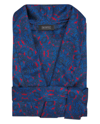 Bata cruzada estampada azul by MIRTO