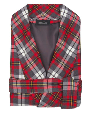 Bata de franela cuadros tartán gris by MIRTO