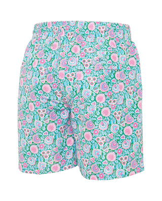 Bañador estampado  floral verde y rosa by MIRTO