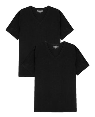 Pack 2 camisetas elásticas cuello pico negro by Br