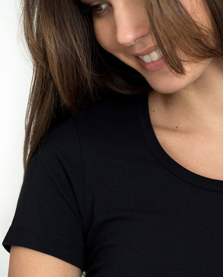 Crew-neck organic cotton black