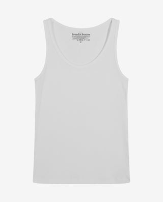 Camiseta acanalada sin mangas blanco by Bread&Boxe