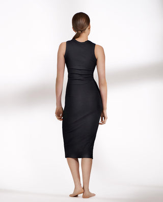 Vestido sin mangas de canalé negro by Bread&Boxers