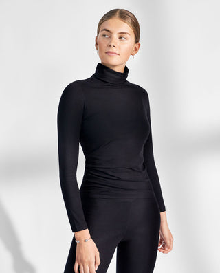 CAMISETA CUELLO CISNE MODAL negro by Bread&Boxers