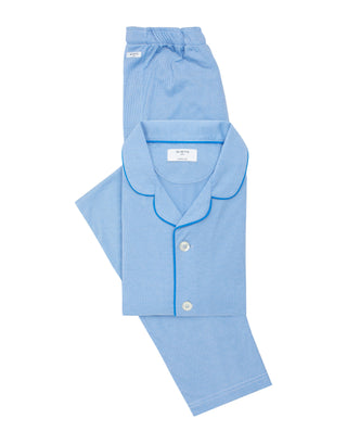 Pijama largo azul de punto by MIRTO | 00253_0050_3