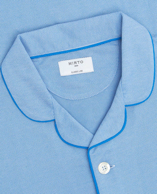 Pijama largo azul de punto by MIRTO | 00253_0050_4