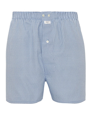 Blue geometric microprint cotton boxer shorts