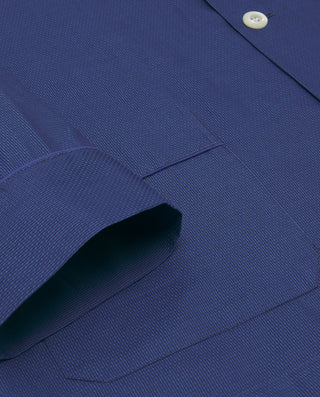 Blue long cotton jacquard pajama