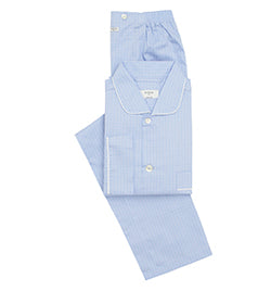 Blue & white striped long fil-a-fil pajama