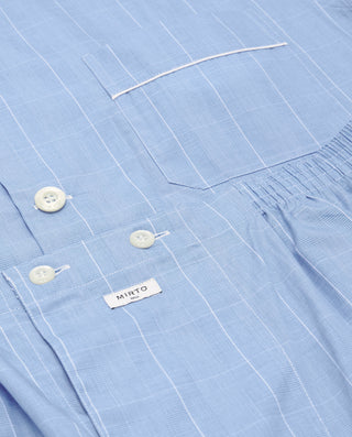 Pijama largo azul cuadro Príncipe de Gales