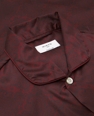 Red long paisley print satin pajama
