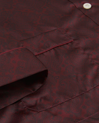Red long paisley print satin pajama