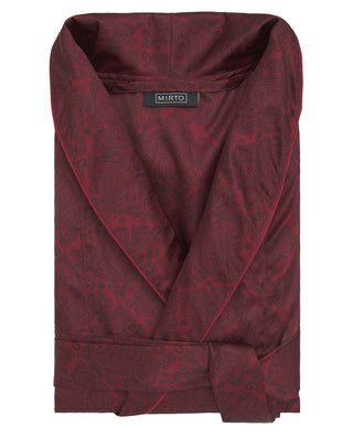 Red wraparound paisley print dressing gown