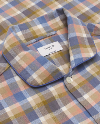 Khakhi plaid long flannel pajama