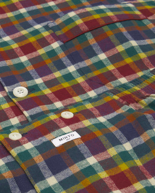 Multicolor plaid long flannel pajama