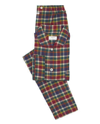 Multicolor plaid long flannel pajama